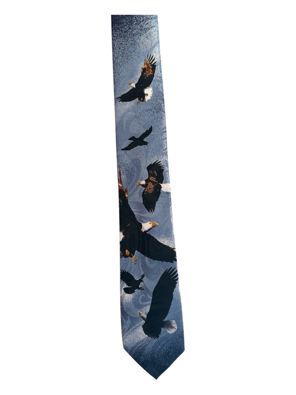 Steven Harris Handmade Blue Eagle Motif Americana Tie - Standard Size